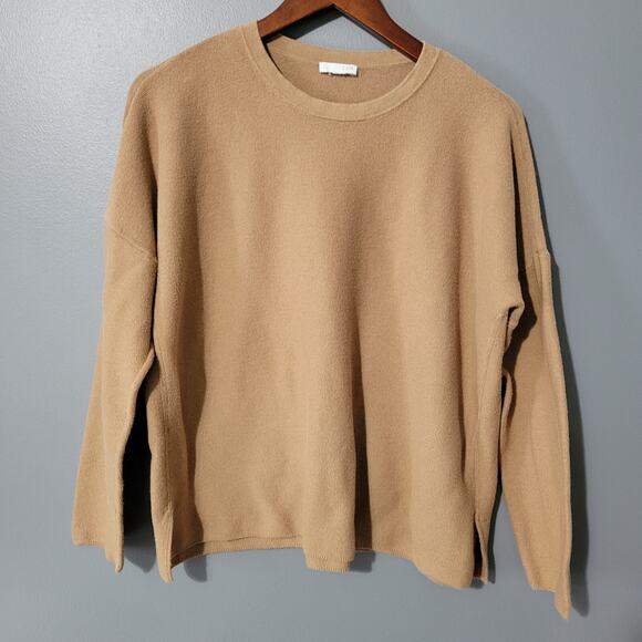 J. Jill Sweaters - J Jill Sweater Size 1X Cozy Tan Crew Neck Slub Knit Casual Womens Long Sleeve